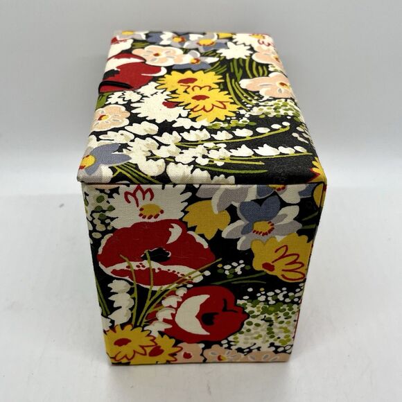Vera Bradley Poppy Fields Recipe Box Trinket Jewelry Storage Gift Retired - Picture 5 of 9
